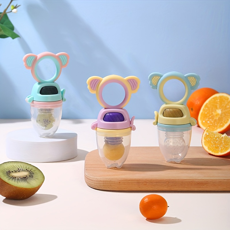 Baby Food Pouches - Rotating Push-on Type Baby Fruit Feeder,