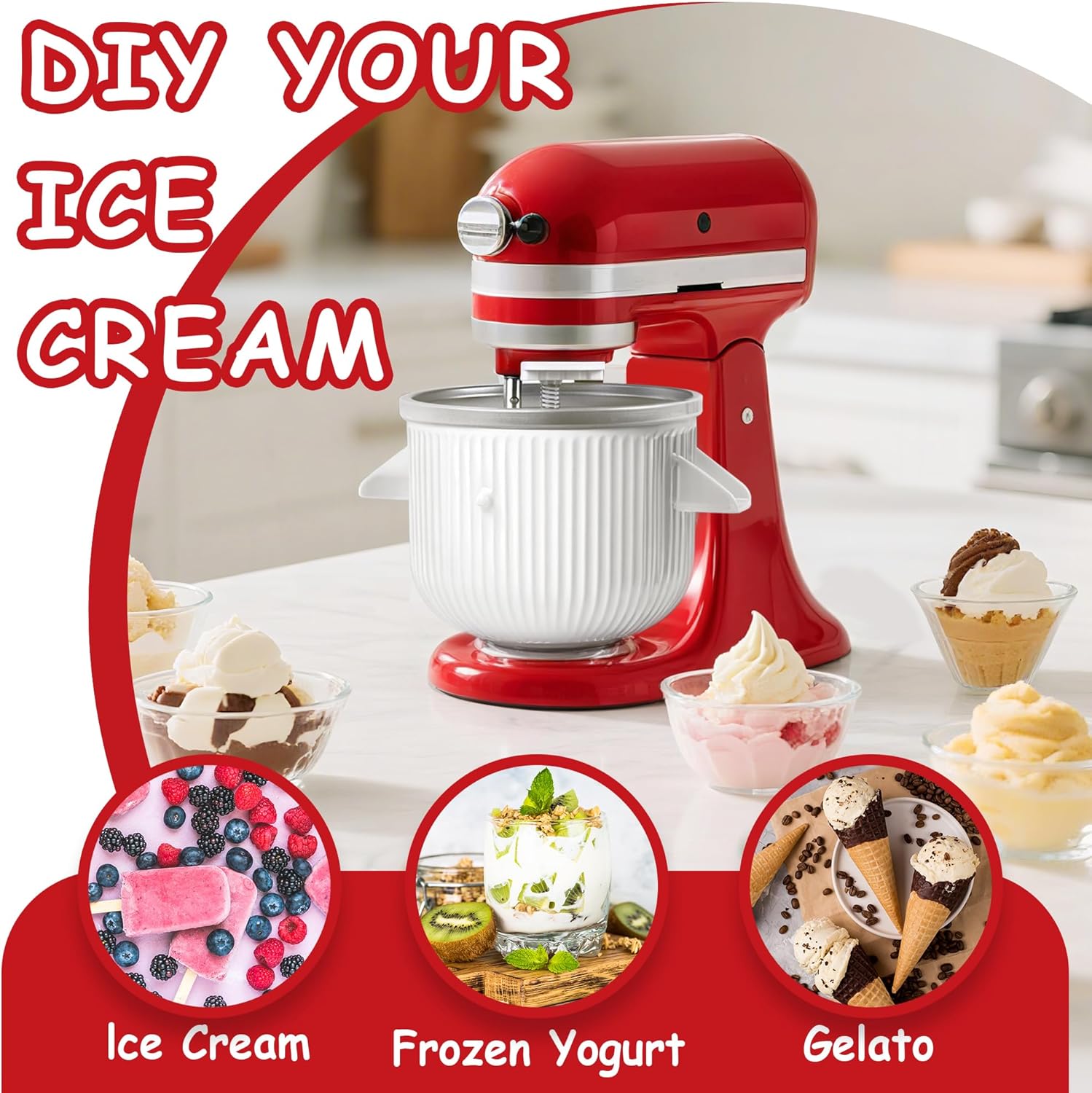 Ice Cream Maker Attachment for - Baby Food Yogurt 评论和价格